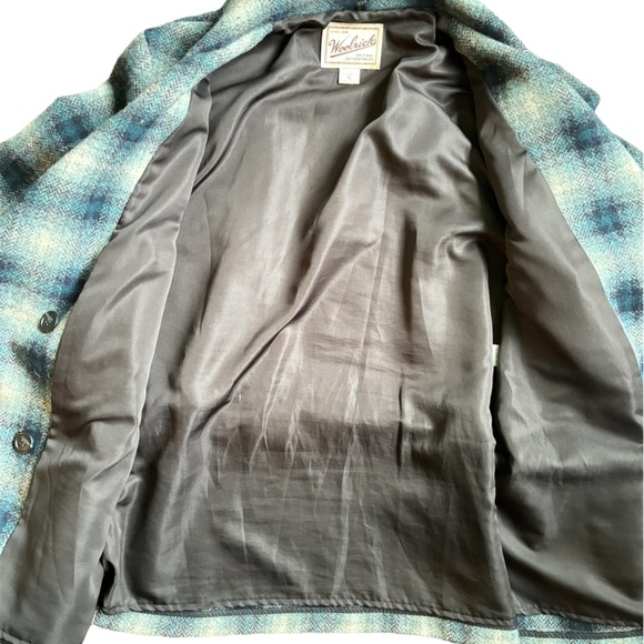 Woolrich blue plaid wool blend Prescott with belt women’s XL - Picture 3 of 7